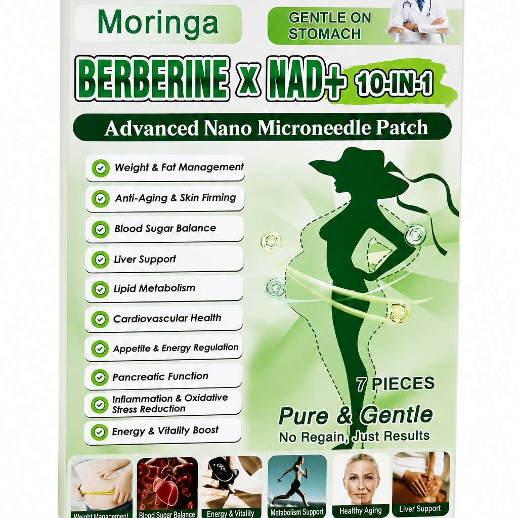Moringa Berberina x NAD+ 10 em 1 – Adesivos de Microneedles