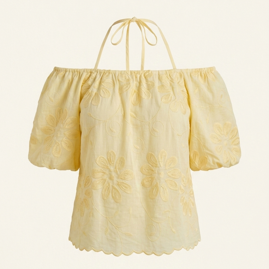 CAMISOLA COM BORDADO 💛