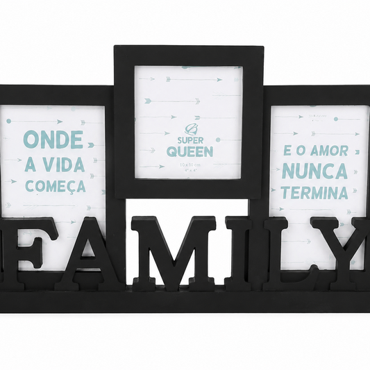 Moldura Decorativa "Family" para 3 Fotografias