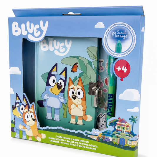 Diário Secreto Bluey com Caneta de Tinta Invisível